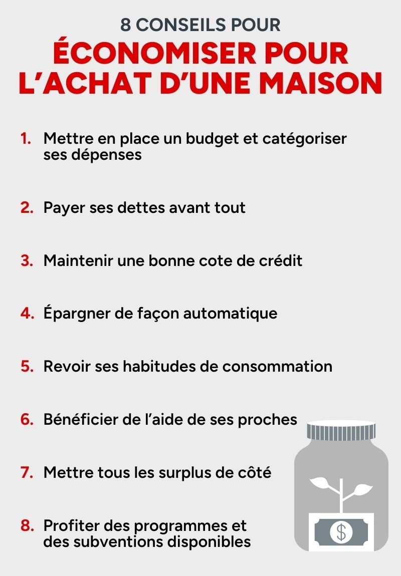 8 conseils pour économiser pour la mise de fonds et les autres coûts liés à l'achat d'une maison