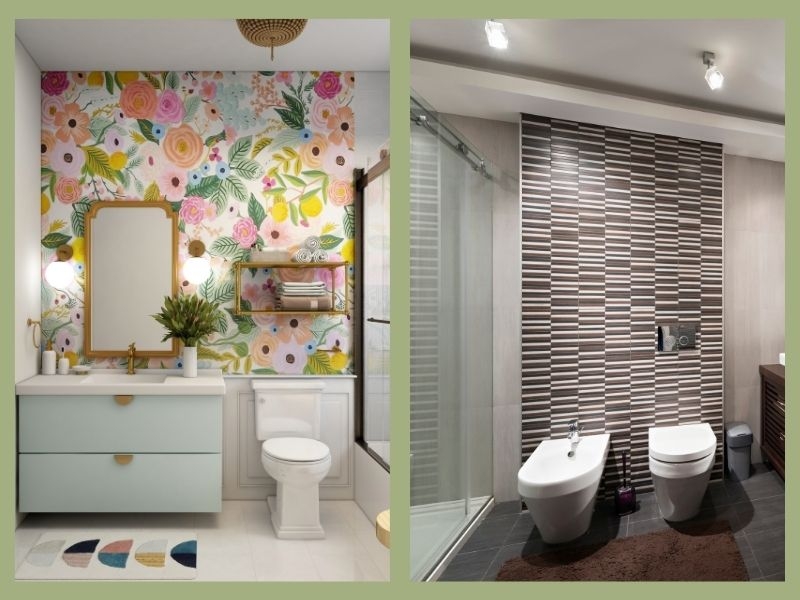 Wallpaper is a great idea to refresh the style of your bathroom