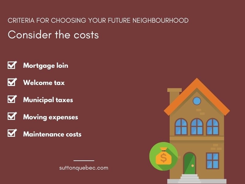 Costs to consider when choosing a neighbourhood