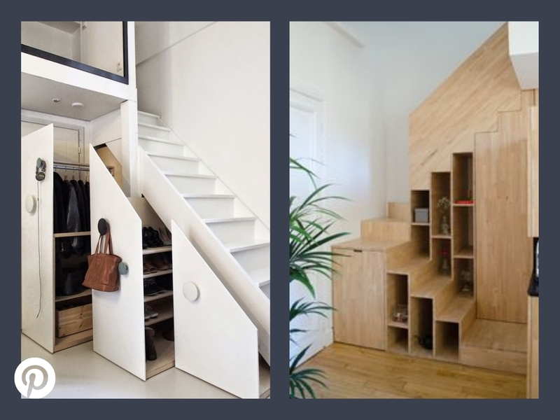 idea to use your staircase as storage