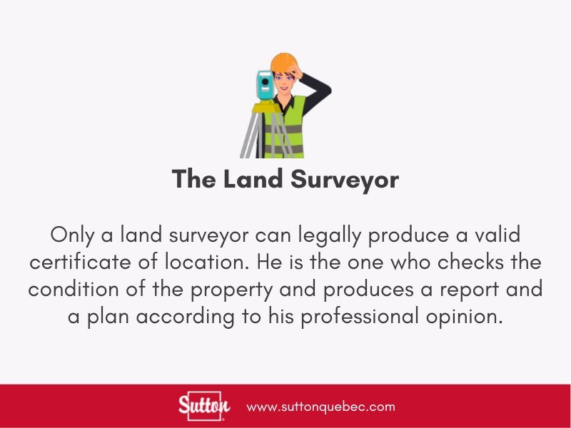 The role of the land surveyor and the certificate of location